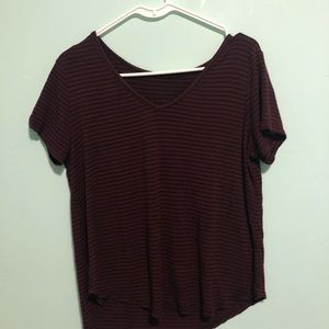 Striped v-neck tee shirts